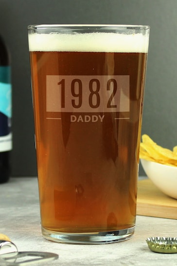 Personalised Year Pint Glass by PMC