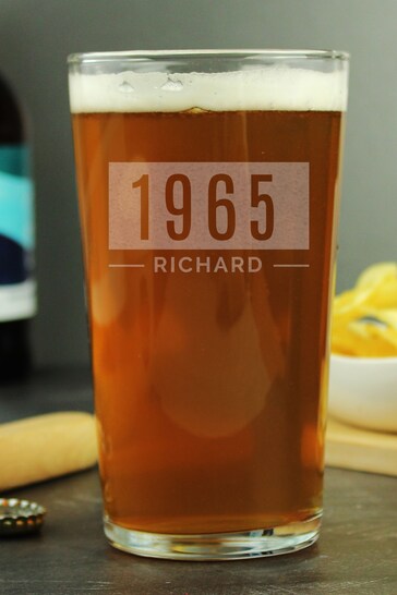 Personalised Year Pint Glass by PMC