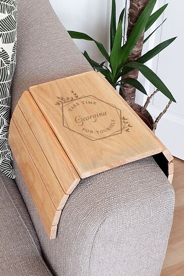 Personalised "Take Time For Yourself" Wooden Sofa Tray by PMC
