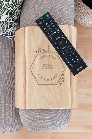 Personalised "Take Time For Yourself" Wooden Sofa Tray by PMC