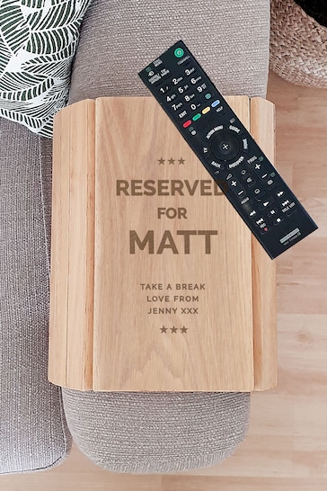Personalised "Reserved For" Wooden Sofa Tray by PMC