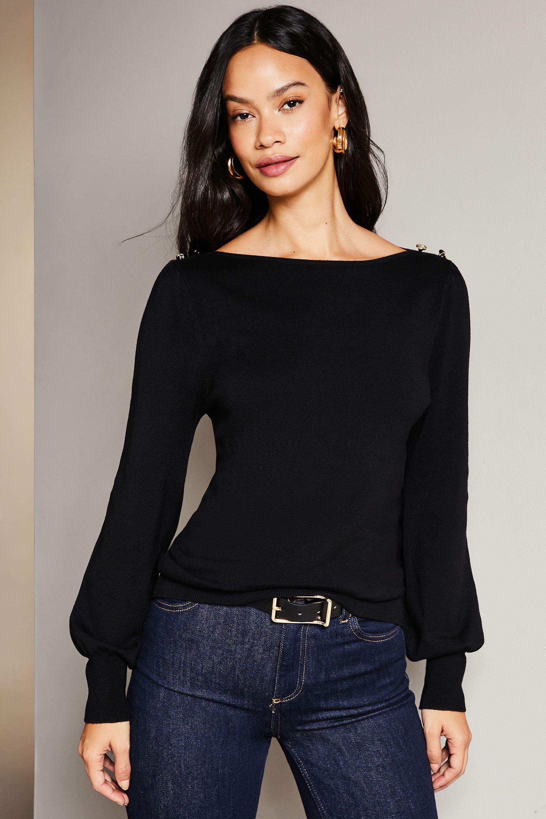 Black boat on sale neck jumper uk