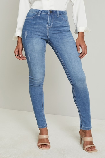 Lipsy Mid Blue Mid Rise Stretch Skinny Jeans