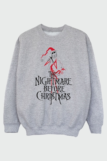 Brands In Grey Brands In Nightmare Before Christmas Santa Kids Heather Grey Sweatshirt