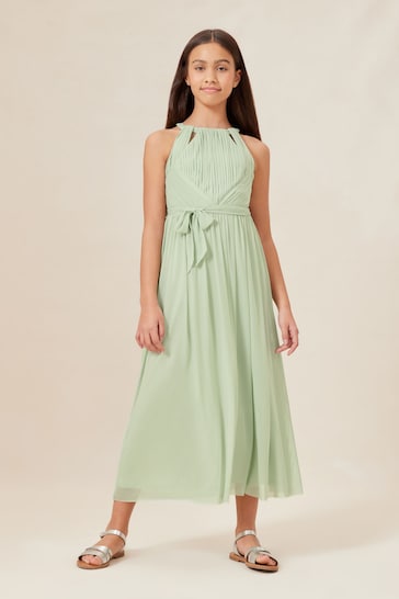Lipsy Sage Green Cut Out Midi Occasion Dress -Teen