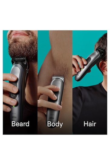 Braun AllInOne Style Kit Series 7 MGK7440, 11in1 Kit For Beard, Hair, Manscaping  More