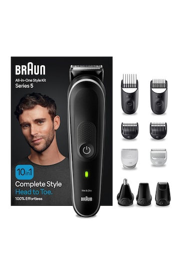 Braun AllInOne Style Kit Series 5 MGK5440, 10in1 Kit For Beard, Hair, Manscaping  More