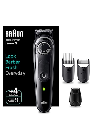 Braun Beard Trimmer Series 3 BT3430, Trimmer For Men With 80min Runtime