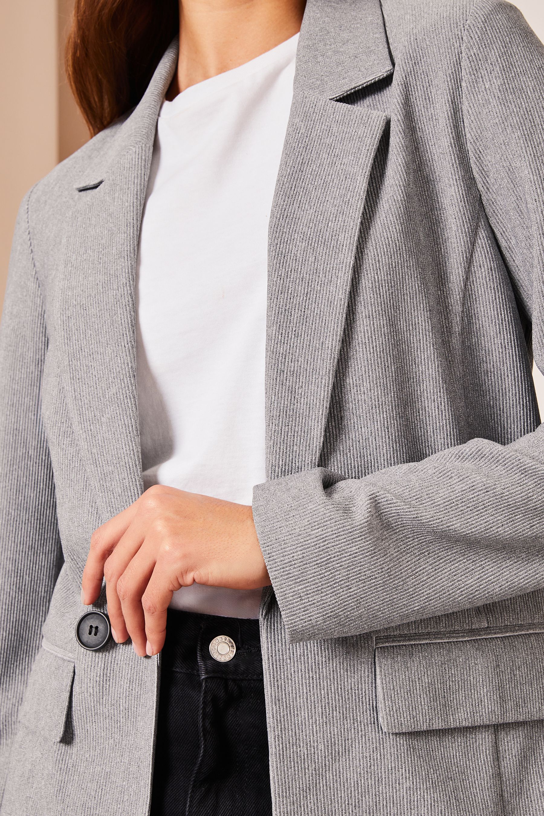 Grey jersey best sale blazer womens uk