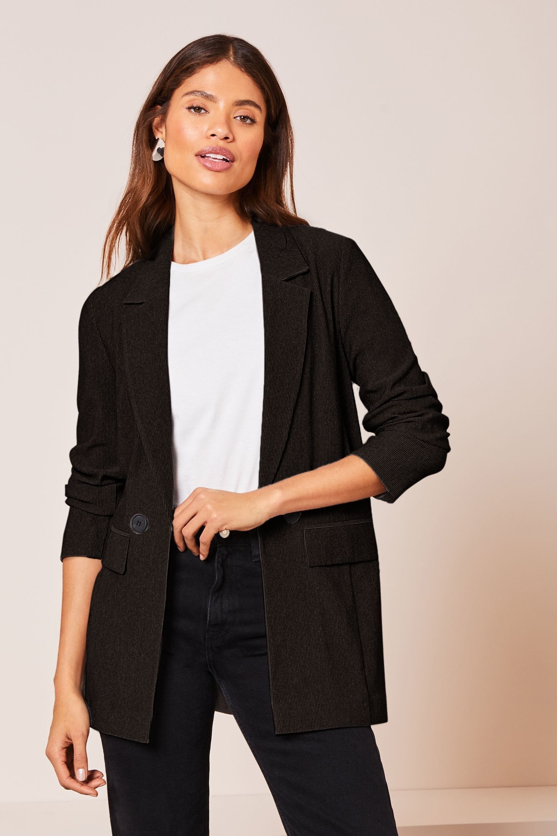Petite jersey deals blazer