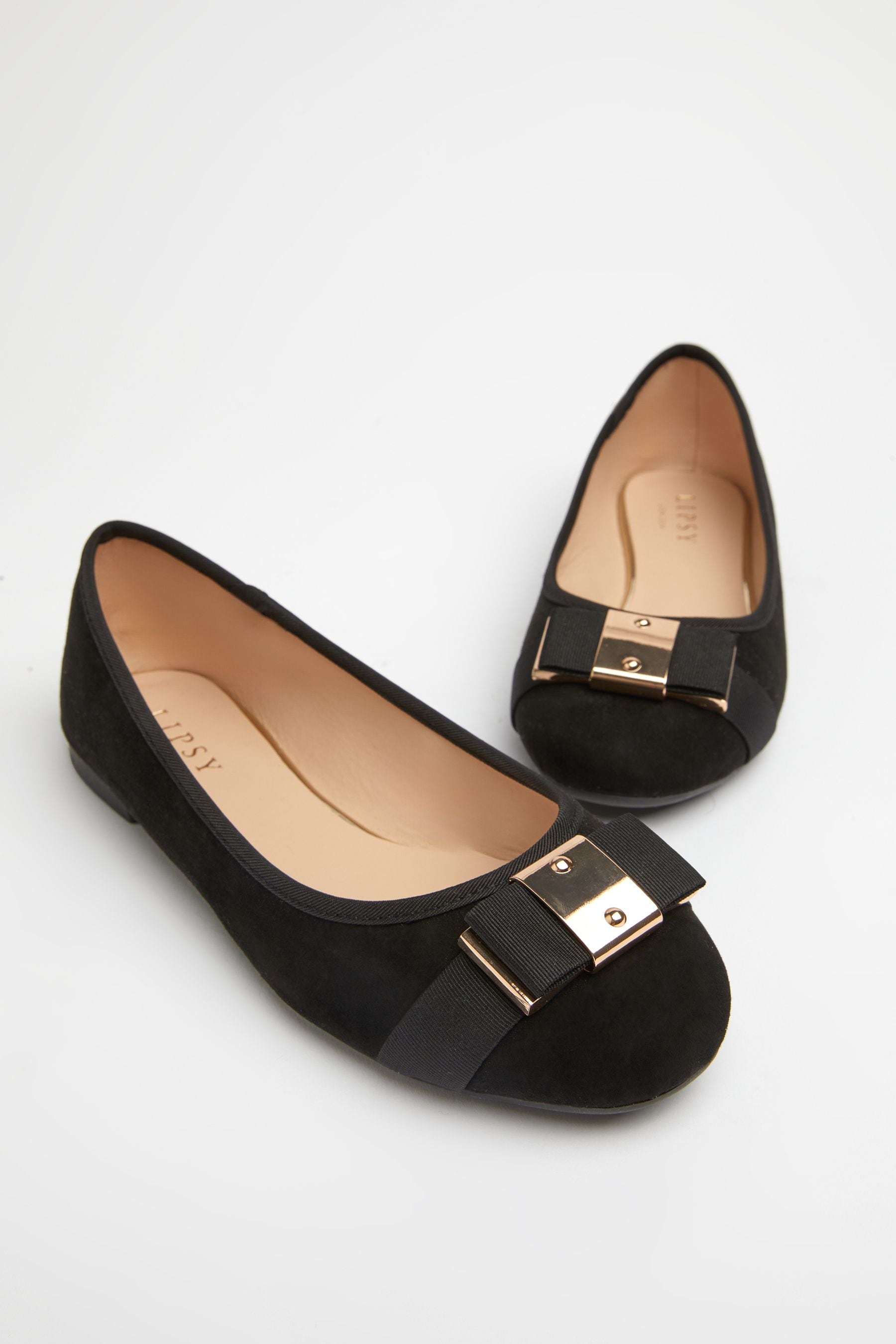 Buy Lipsy Black Wide Fit Flat Bow Ballet Pumps from the Next UK