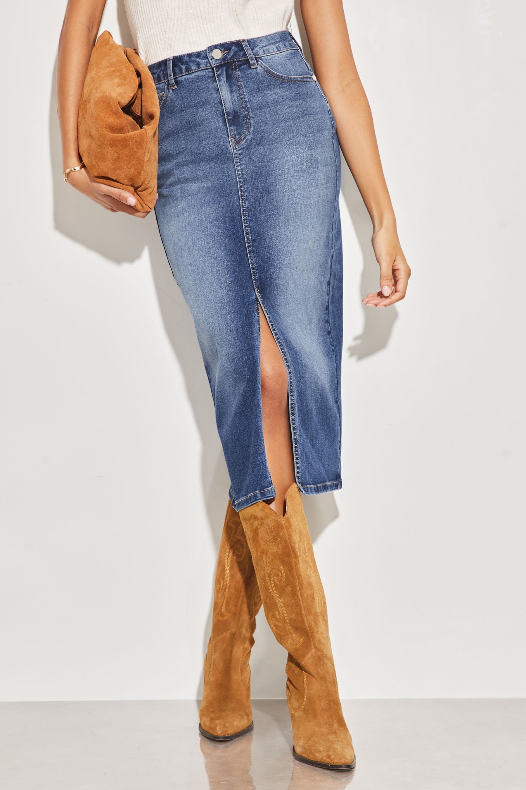 Lipsy sales denim skirt