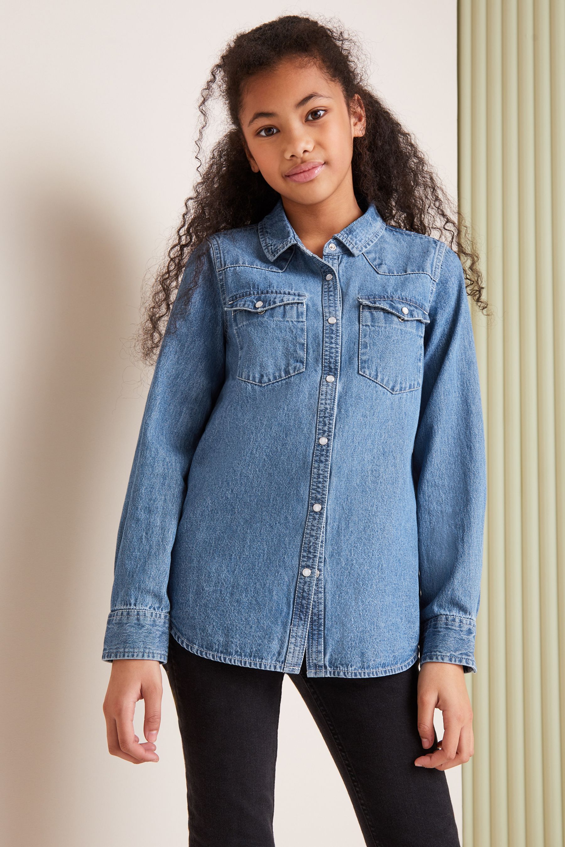 Denim tops store for girl