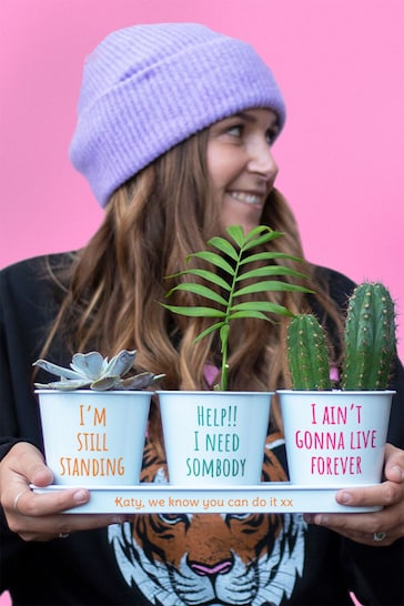 Personalised Humorous Plant Tray And Pots by Jonny's Sister