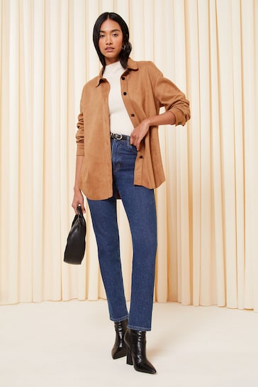 Friends Like These Camel Faux Suede Shacket