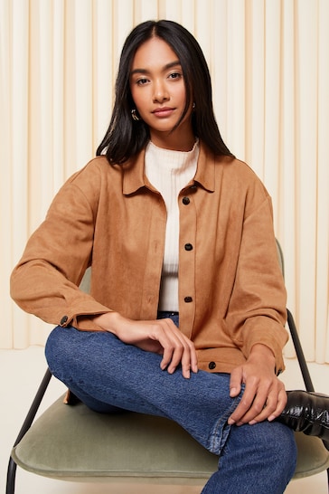 Friends Like These Camel Faux Suede Shacket
