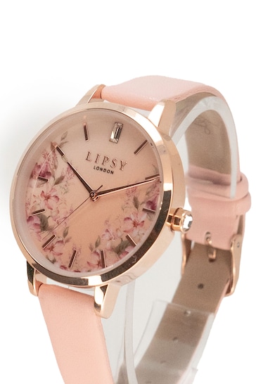 Lipsy Nude Pink Floral Watch