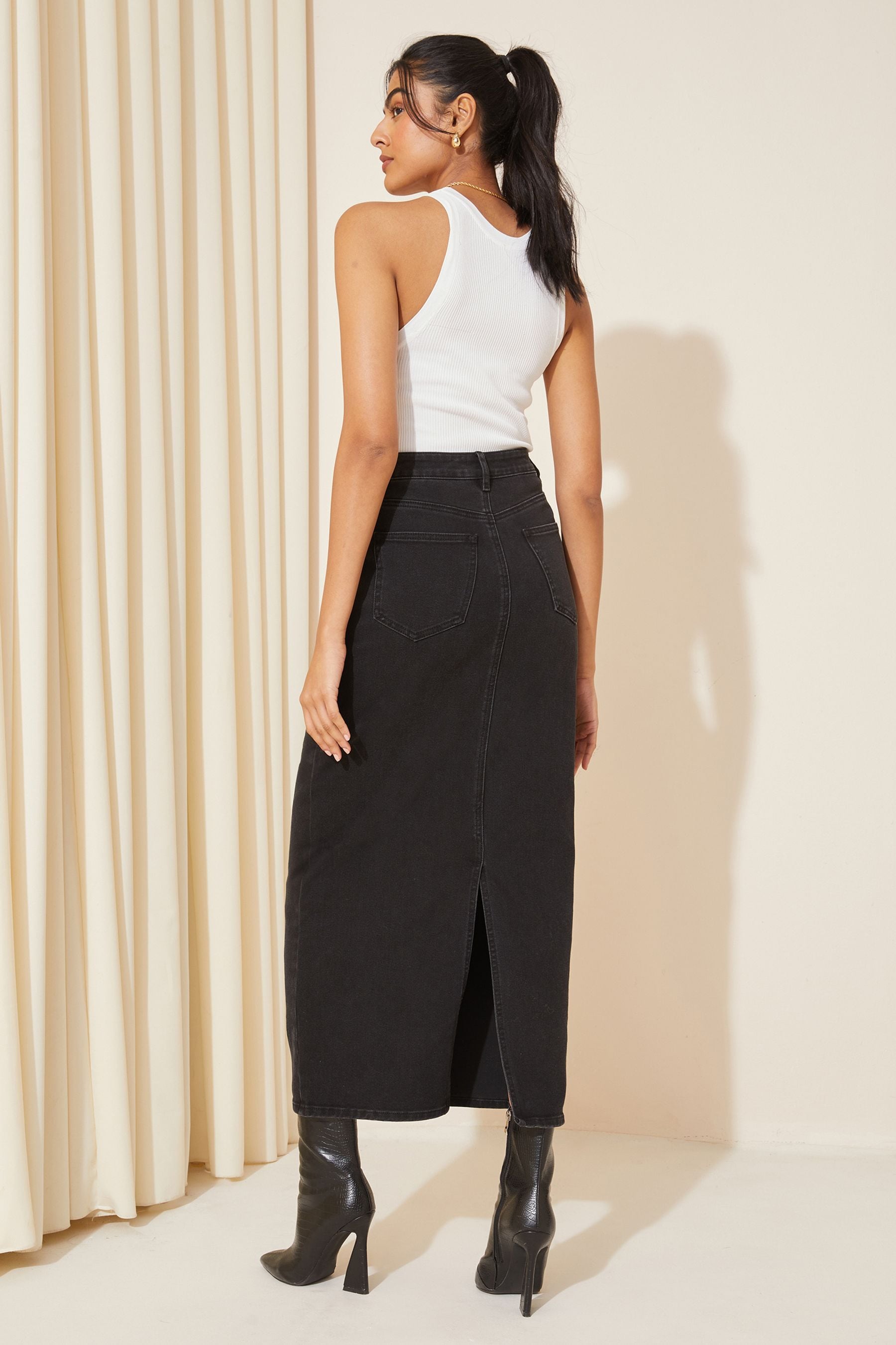 Black denim skirt next day delivery new arrivals