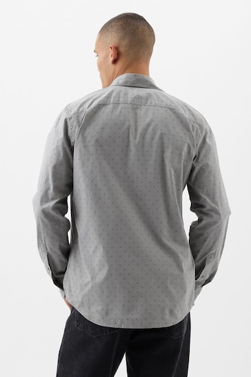 Gap Grey Long Sleeve Pocket Button Up Shirt