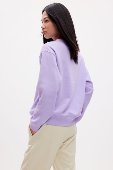Gap Purple Logo Crew Neck Long Sleeve Sweatshirt