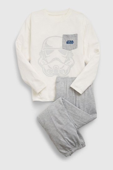 Gap White Star Wars Long Sleeve Pyjama Set