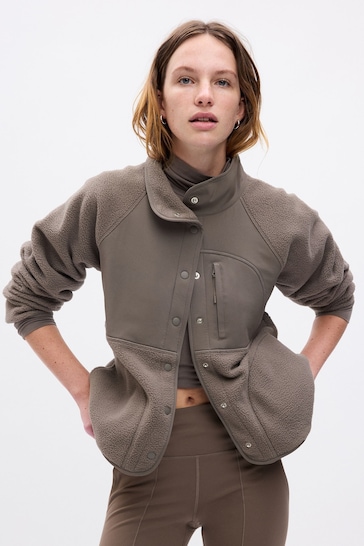 Buy Gap Brown Arctic Fleece Slim Fit Jacket from the Next UK online shop