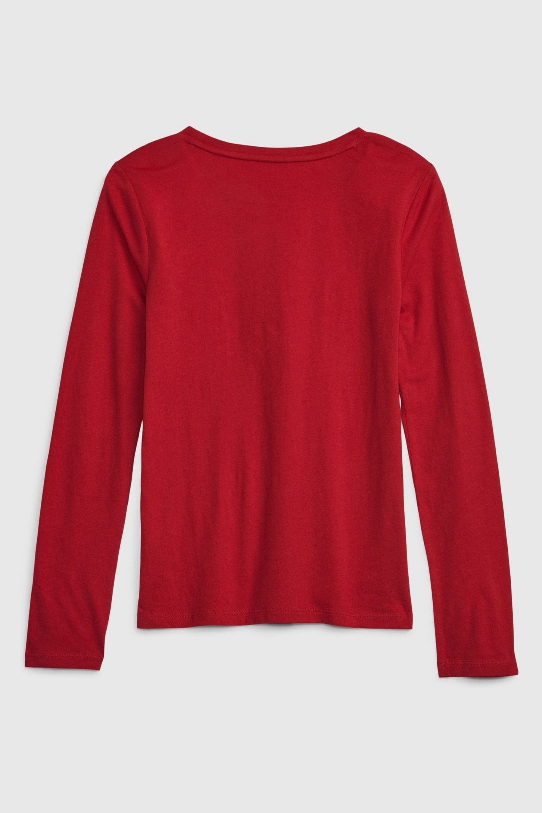 Buy Gap Red Logo Crew Neck Long Sleeve T Shirt from the Next UK