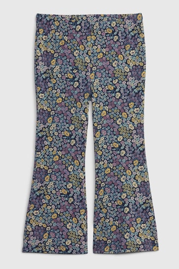Gap Blue Mix and Match Floral Print Flare Leggings