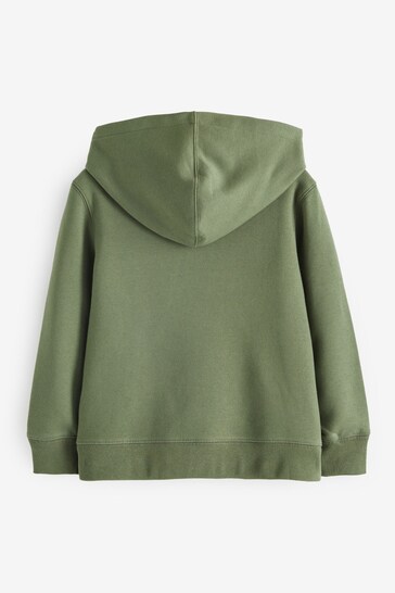 Gap Khaki Green Logo Fleece Lined Zip Through Hoodie (4-13yrs)