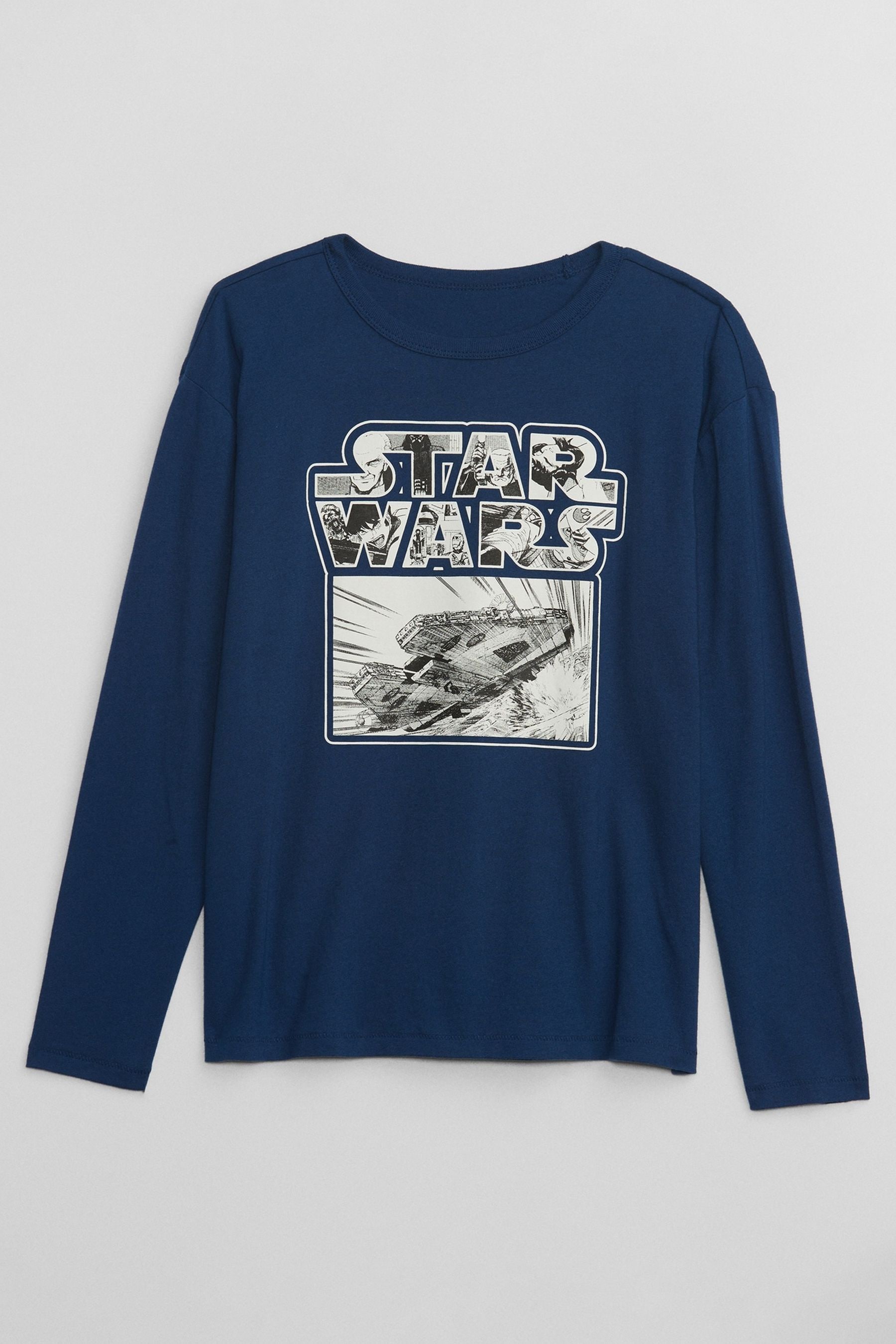 Buy Gap Navy Blue Star Wars Graphic Crew Neck Long Sleeve T Shirt