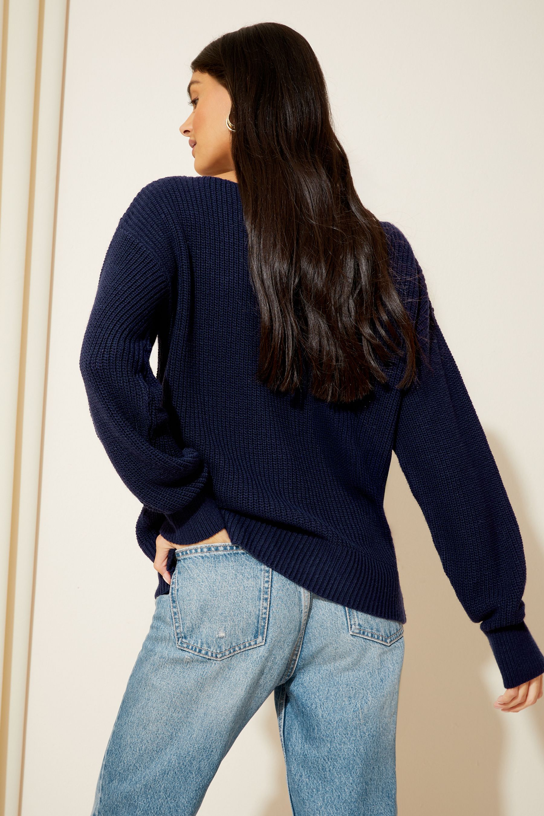 Buy Friends Like These Navy Blue Off The Shoulder Jumper from the