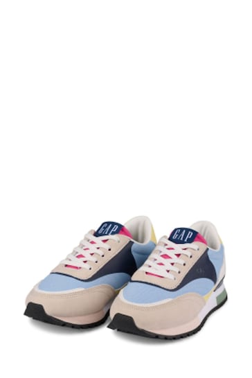 Gap Blue and Neutral Colourblock New York Low Top Colourblock Trainers - Kids