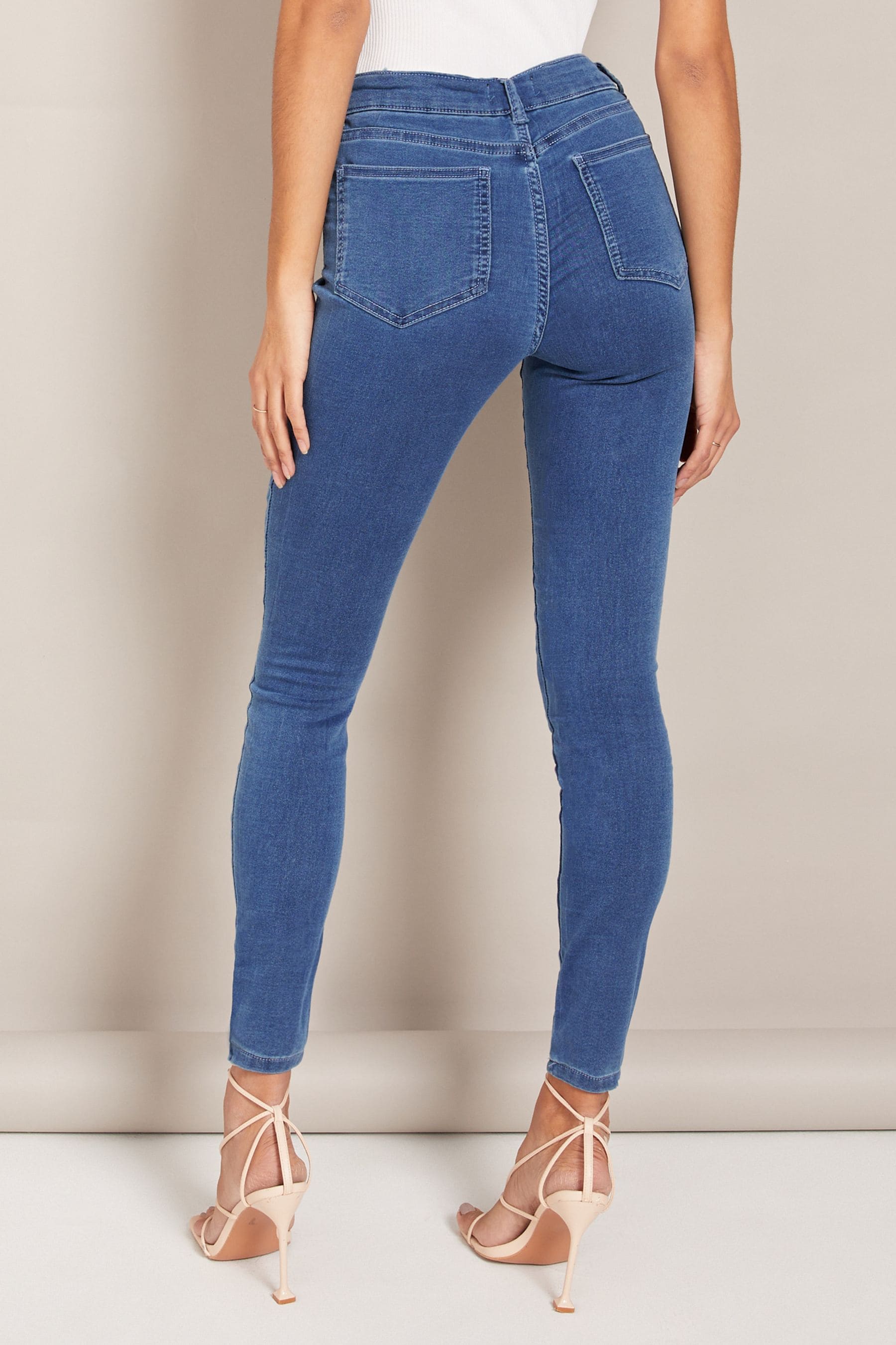 High waisted sales blue jeggings