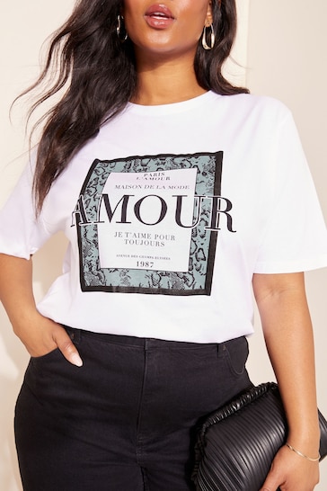 Curves Like These White Amour Short Sleeve Graphic T-Shirt