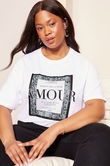 Curves Like These White Amour Short Sleeve Graphic T-Shirt