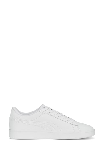 Puma White Smash 3.0 Leather Youth Trainers
