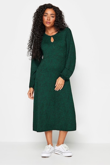 M&Co Green Petite Petite 3/4 Long Sleeve Dress
