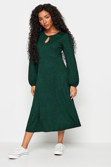 M&Co Green Petite Petite 3/4 Long Sleeve Dress
