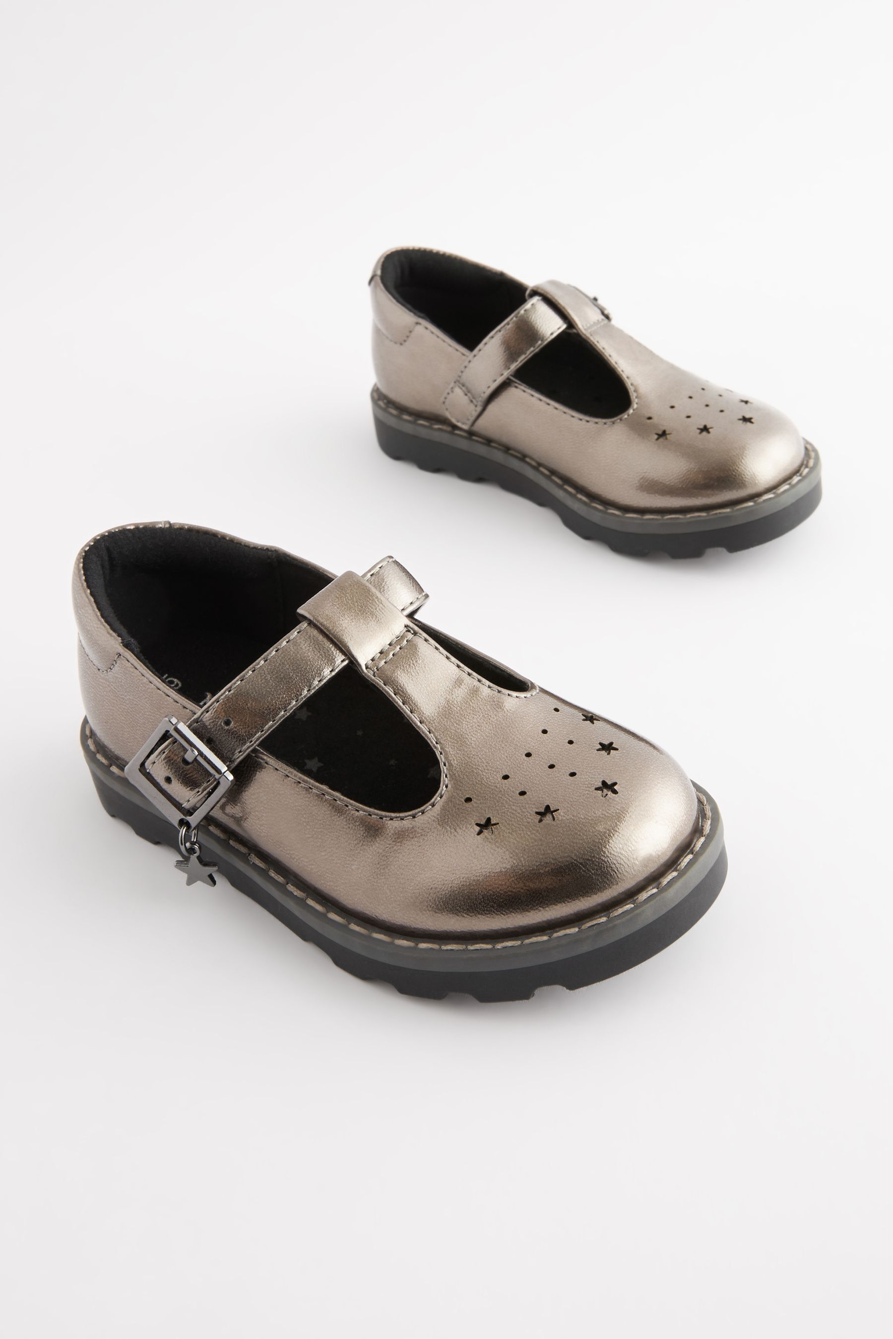Grey t bar shoes hot sale