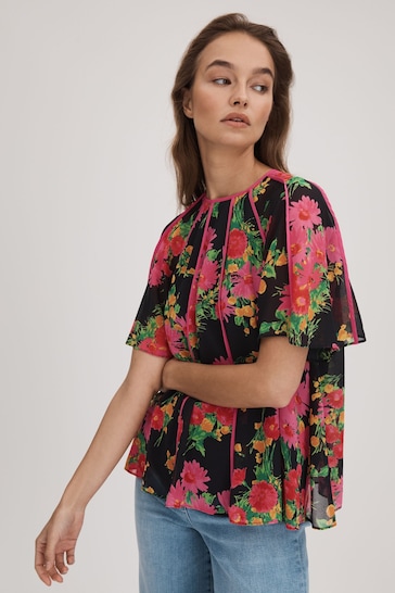Florere Printed Flare Sleeve Blouse