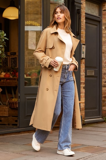 Friends Like These Camel Longline Trench Coat