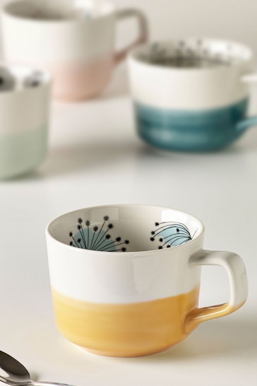 MissPrint Set of 2 Multi Dandelion Mugs