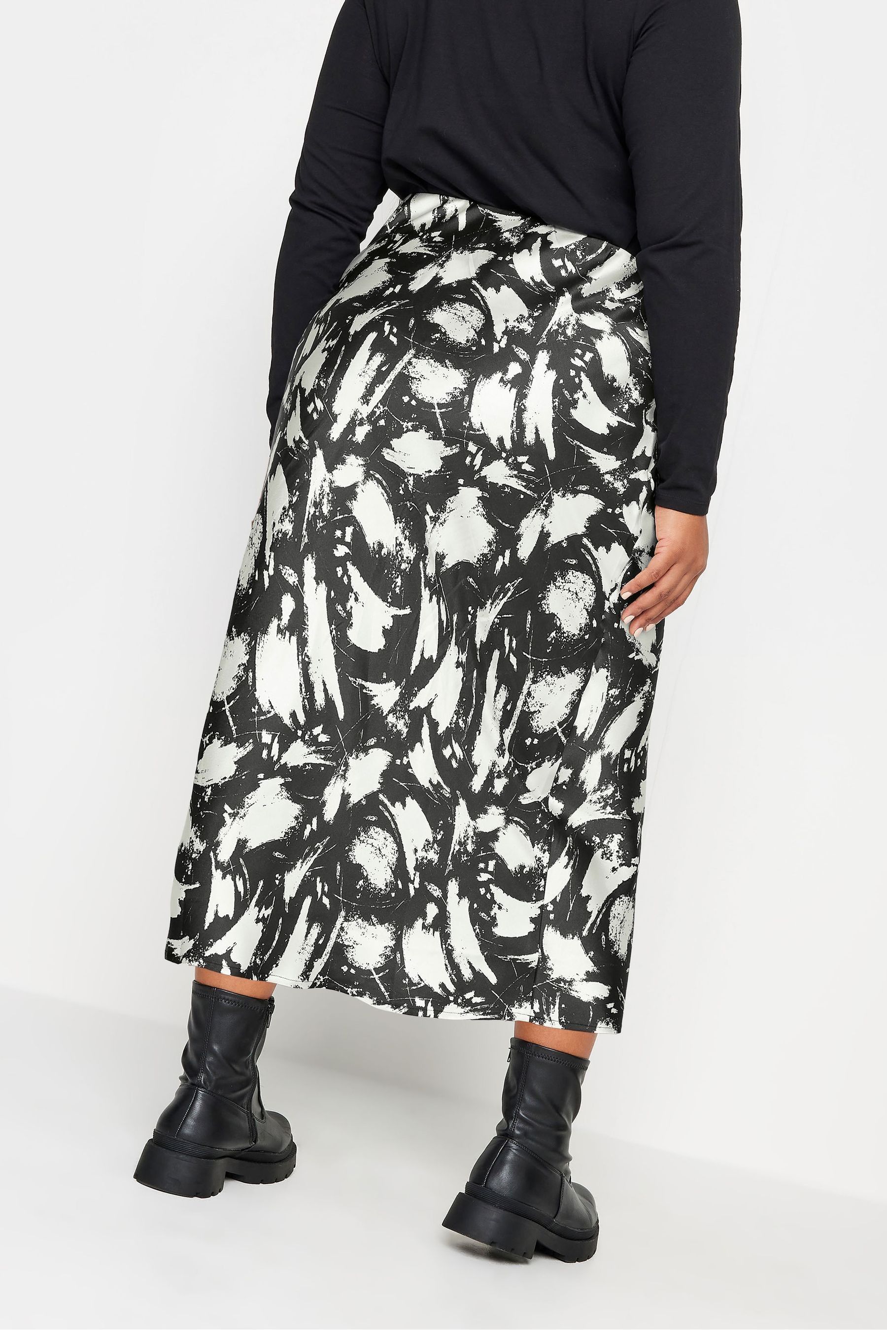 Buy Yours Curve Black Bias Cut Skirt from the Next UK online shop
