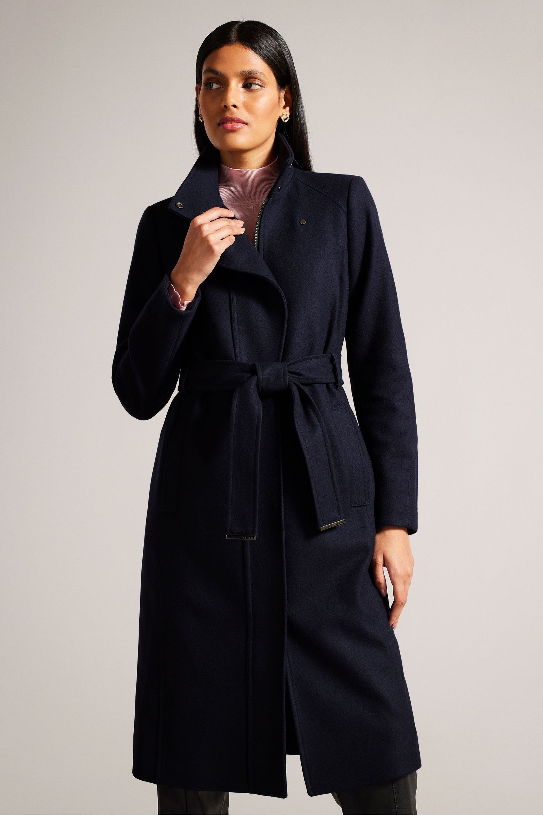 Ladies funnel neck coat clearance