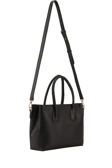 Laura Ashley Black Medium Top Handle Bag With Scarf