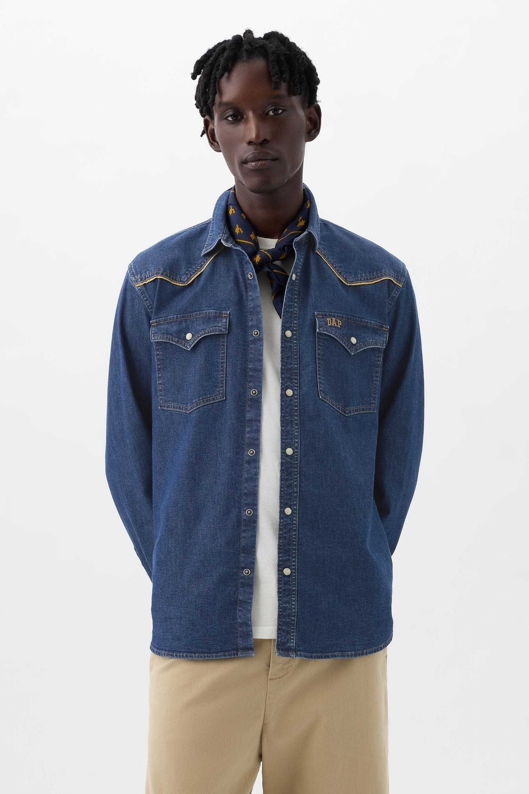 Buy Gap Blue Dapper Dan Denim Western Shirt from the Next UK