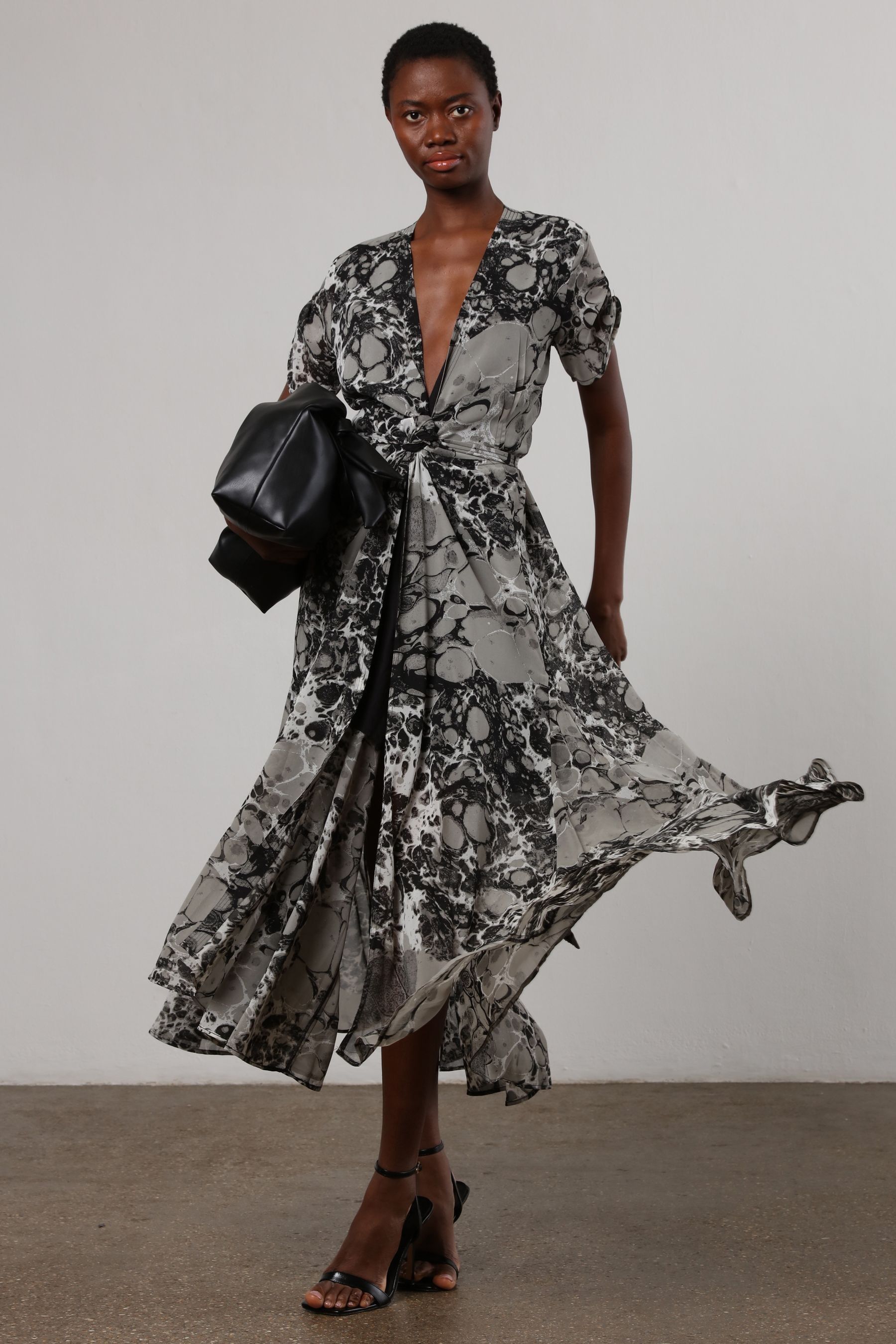 Black wrap cheap style dress