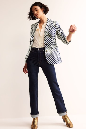 Boden Blue Marylebone Printed Blazer