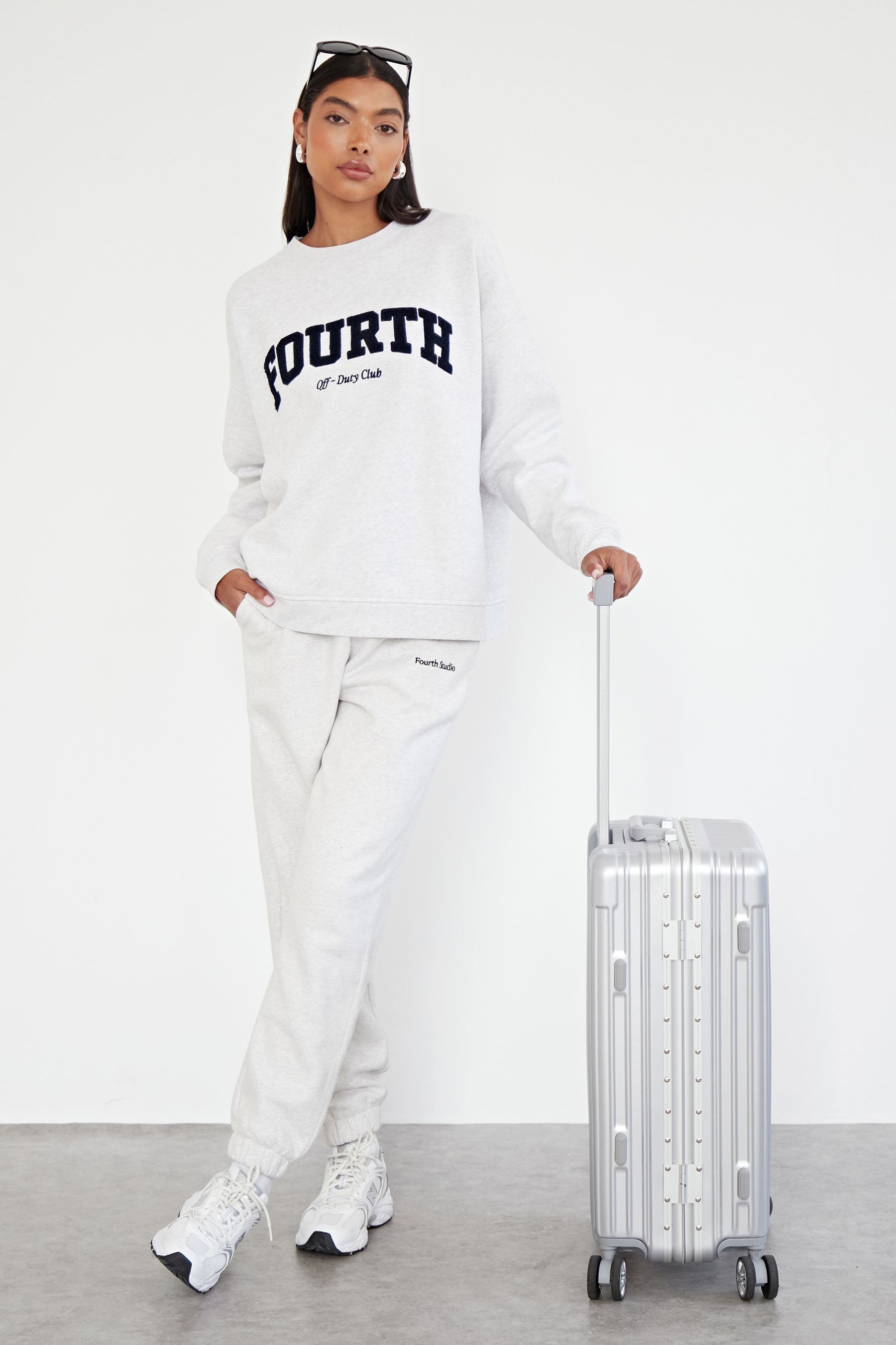 Branded grey joggers deals