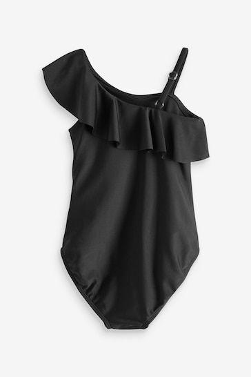 Gap Black Asymmetric Ruffle Swimsuit (4-12yrs)